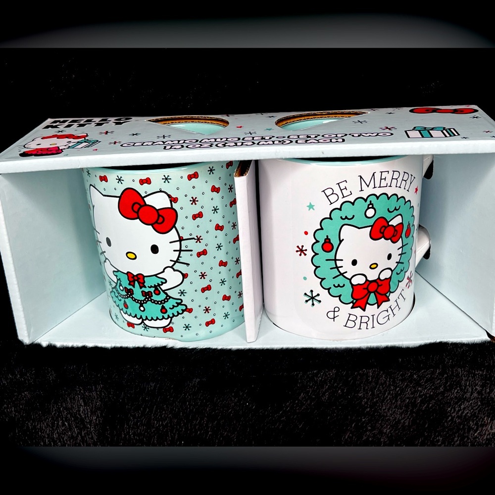 Hello kitty Be Merry & Bright Ceramic mug set / Christmas